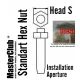 Standart Hex Nut #Head S Dia.: 0.6mm, Installation Aperture Dia.: 0.4mm (180pcs)