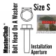 Bolt Head On A Washer #Size S Dia.: 0.5mm, Installation Aperture Dia.: 0.5mm (160pcs)