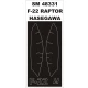 1/48 F-22 RAPTOR Paint Mask for Hasegawa kit (outside-inside)