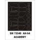 1/72 AH-64 Apache Paint Mask for Academy kit (outside)
