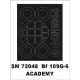 1/72 Messerschmitt Bf-109G-6 Paint Mask for Academy kit (outside)