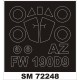 1/72 Focke-Wulf Fw 190D-9 Paint Mask for AZ Model kit (outside)