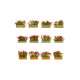 HO Scale Red Blossoming Flower (12 Boxes)