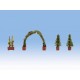 HO Scale Rose Arch Set (1 rose arch, 2 thuja, 1 rose)