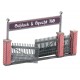 HO Scale Gate with Brick Columns (Length: 86mm, Width: 5mm, Height: 50mm)