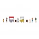 HO Scale Themed Figures Set "Ice Cream & Hotdog Van"