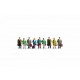 N Scale Passengers (9 Figures) Assembled and Painted Miniatures
