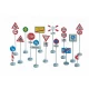 HO Scale Traffic Signs (270 signs, 63 posts)