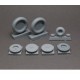 1/24 Bf-109 G-6 Wheels Set (Main Disk Type 1 with Ribs) Tread Main