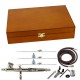 Double Action Internal Mix Gravity Feed Airbrush w/Wood Case