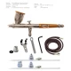 Double Action Internal Mix Gravity Feed Airbrush w/0.25, 0.38 &amp; 0.66mm Heads 