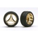1/24 Three Spoke Rims w/Tyres Gold (4pcs)