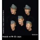 1/35 5x Resin Heads Wearing Waffen-SS Service Caps