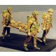 1/35 Airborne Stretcher Set (3 Walking Figures w/ 1 Wounded on Stretcher)