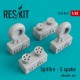 1/48 Spitfire-5 Spoke Wheels set for Eduard/ICM/Airfix/Revell/Tamiya/Italeri kits