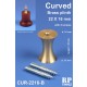 Curved Brass Plinth/Pedestal Stand (high: 22 mm, bottom dia.: 16 mm, upper dia.: 16mm)