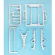 1/48 Mirage III/V Landing Gear for Kinetic/Wingman kits (white metal)
