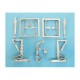 1/72 Boeing 707, C-135, E-3 Landing Gear for Heller kits (white metal)