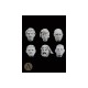 75mm Scale Heads set (6pcs, White metal casting)