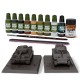 War Tanks Starter Set - 1/100 Tank Models w/Bases, Paints, Brush, File