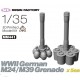 1/35 WWII German M24/M39 Grenade