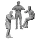 1/35 WWII German DAK Tank Crews set (3 figures) of Panzer III Ausf.J (3D printed kit)