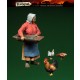 1/35 Russian Old Woman and Hens (1 figure & 3 hens)