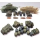 1/72 German Fuel Drums (16pcs, 4 Tarp Covered Piles + 12 Drums)