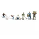 HO Scale Farm People (6 farmers & 1 goose)