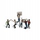 HO Scale Shootin' Hoops (6 boys, backboard, hoop)