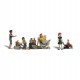 N Scale Dog Wash (4 figures, dog w/acc)