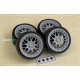 1/24 17'' Work Starfield Rim set with Tyres
